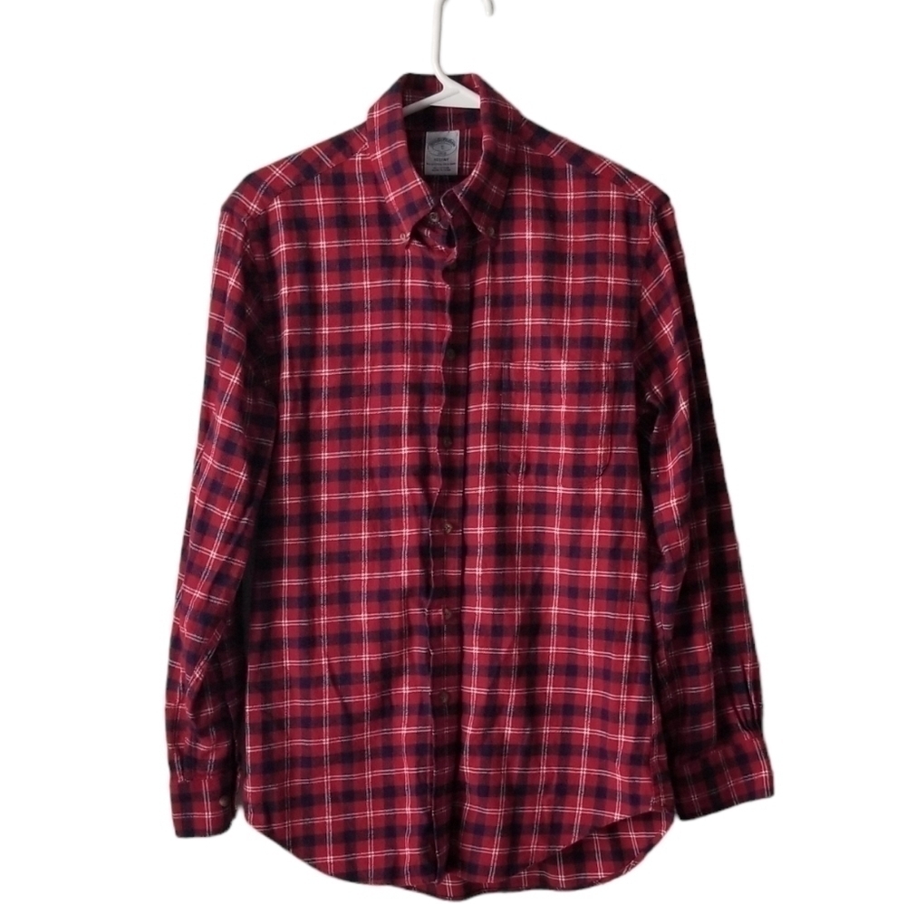 Brooks Brothers Regent Plaid Flannel Button Down Red/Blue Size S